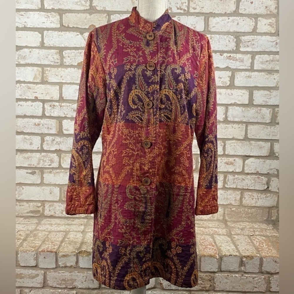Coldwater Creek Tapestry Mandarin Style Jaxket